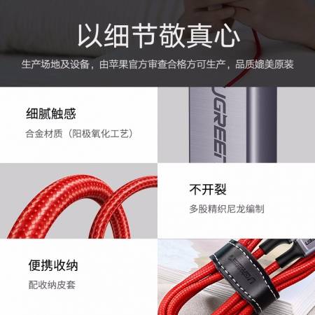 绿联usb-c转lightning快充线编织款