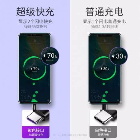 绿联5a快充数据线，支持华为type-c超级快充