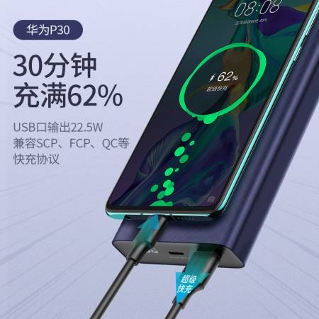 绿联2万毫安超级双快充充电宝scp qc