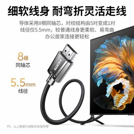 绿联hdmi2.1同轴高清线