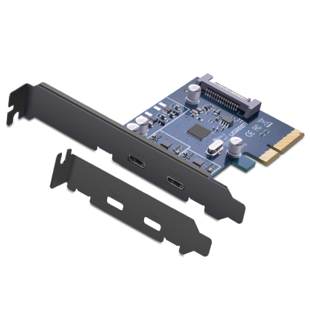 绿联 pci-e转usb3.1 type-c双口移动硬盘高速u盘台式机电脑扩展卡