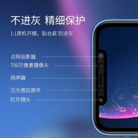 绿联iphone xr钢化膜，9d全屏蓝光防爆手机贴膜