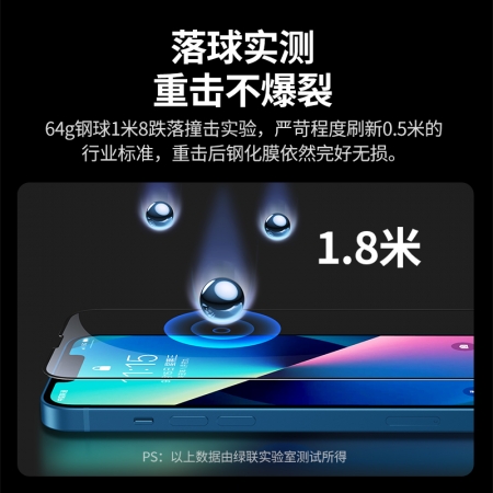 绿联iphone13黑钻防爆钢化膜